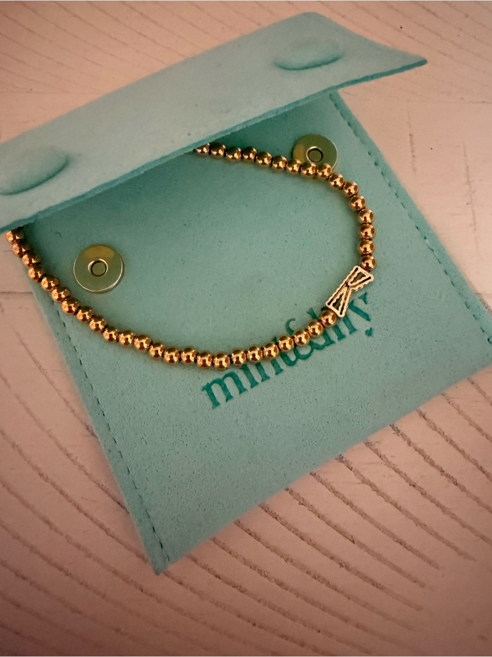 Gold Bead Bracelet with Signature Tag - Minted Jewelry